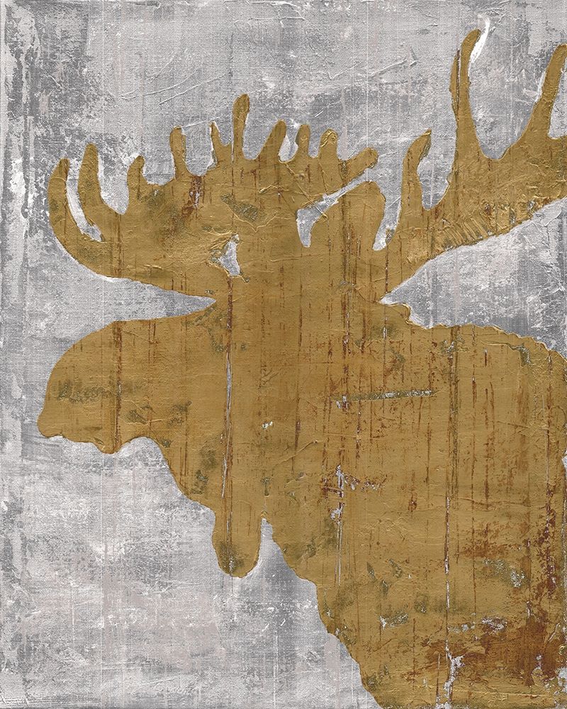 Rustic Lodge Animals Moose on Grey art print by Marie-Elaine Cusson for $57.95 CAD