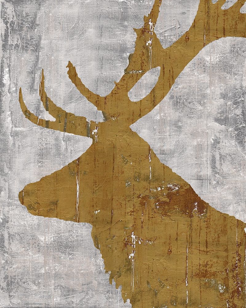 Rustic Lodge Animals Deer on Grey art print by Marie-Elaine Cusson for $57.95 CAD