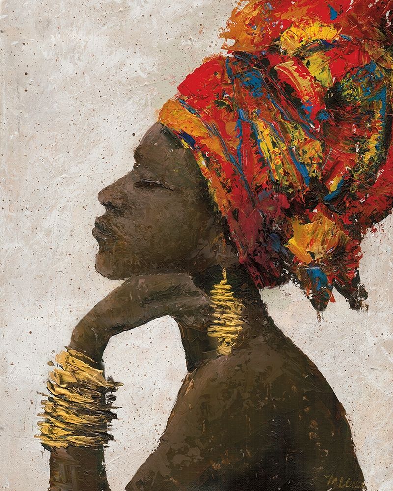 Portrait of a Woman II (gold bracelets) art print by Marie-Elaine Cusson for $57.95 CAD