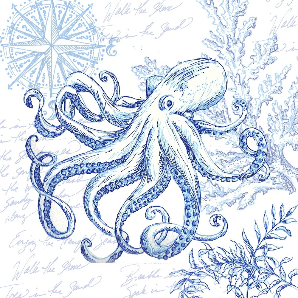 Coastal Sketchbook Octopus art print by Tre Sorelle Studios for $57.95 CAD