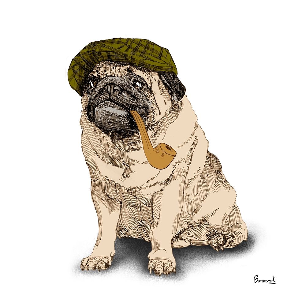 Pugs in hats II art print by Bannarot for $57.95 CAD