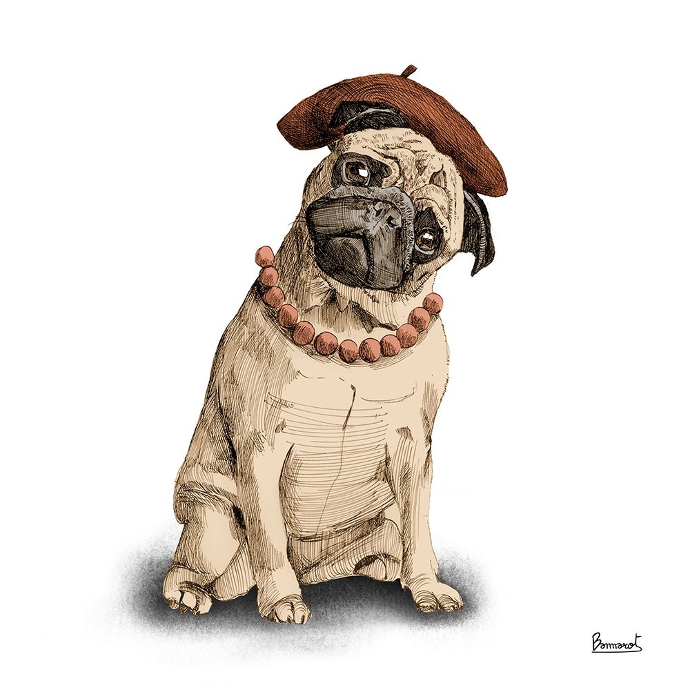 Pugs in hats IV art print by Bannarot for $57.95 CAD