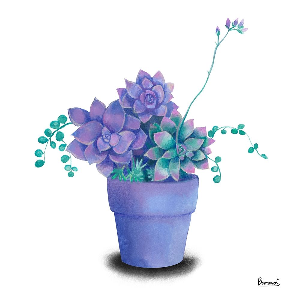 Turquoise Succulents II art print by Bannarot for $57.95 CAD