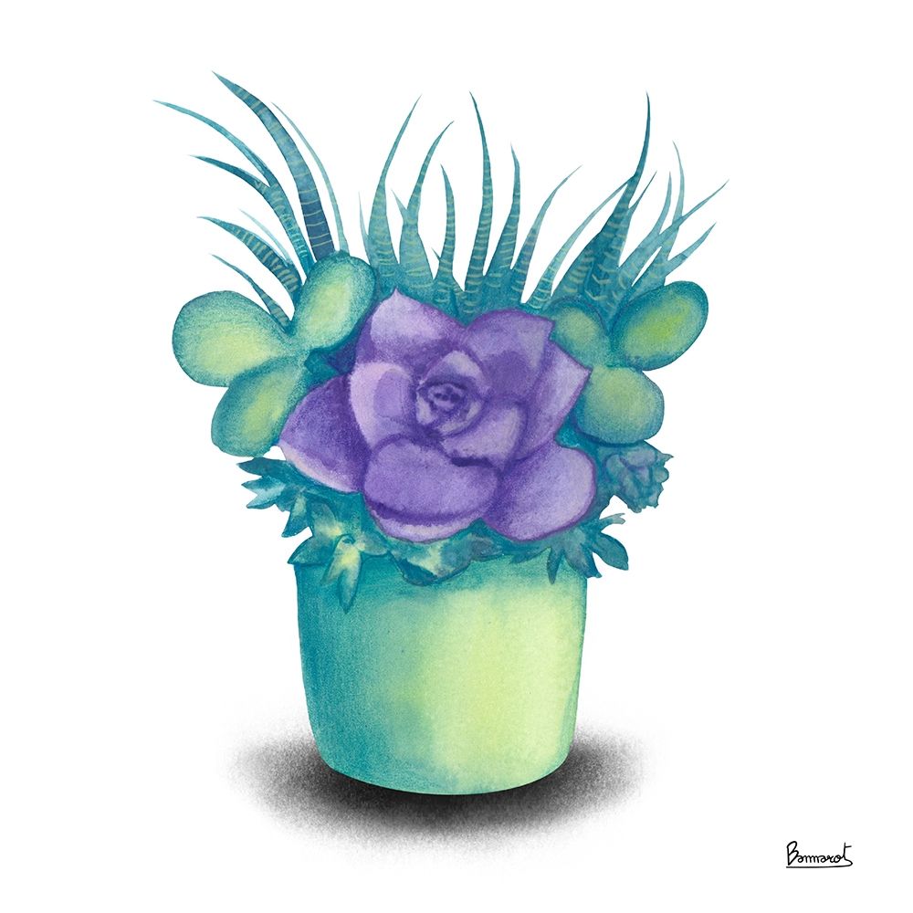 Turquoise Succulents III art print by Bannarot for $57.95 CAD