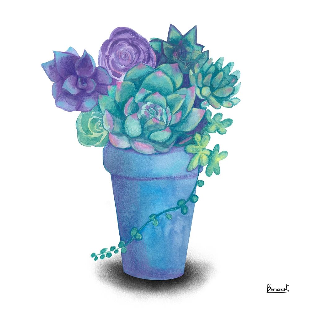 Turquoise Succulents IV art print by Bannarot for $57.95 CAD