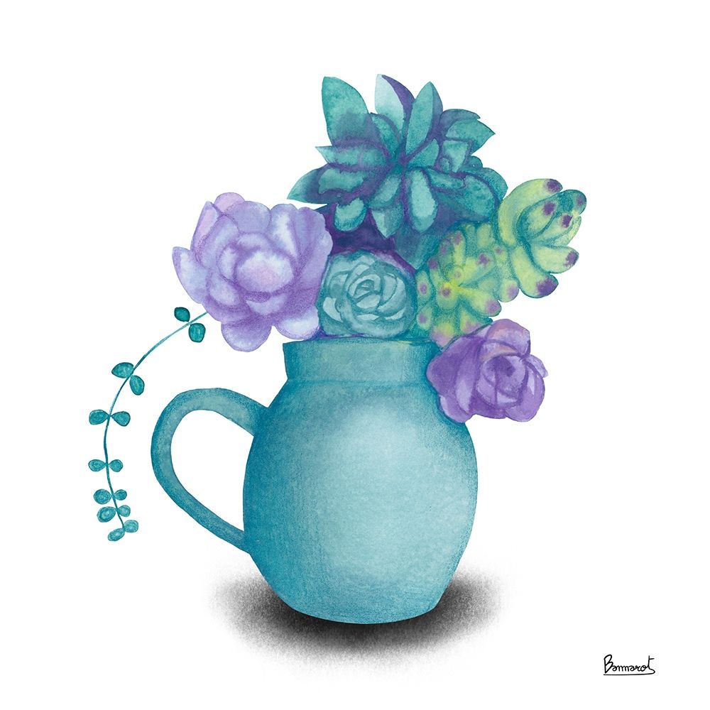 Turquoise Succulents V art print by Bannarot for $57.95 CAD