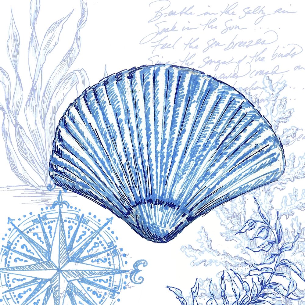 Coastal Sketchbook-Clam Shell  art print by Tre Sorelle Studios for $57.95 CAD
