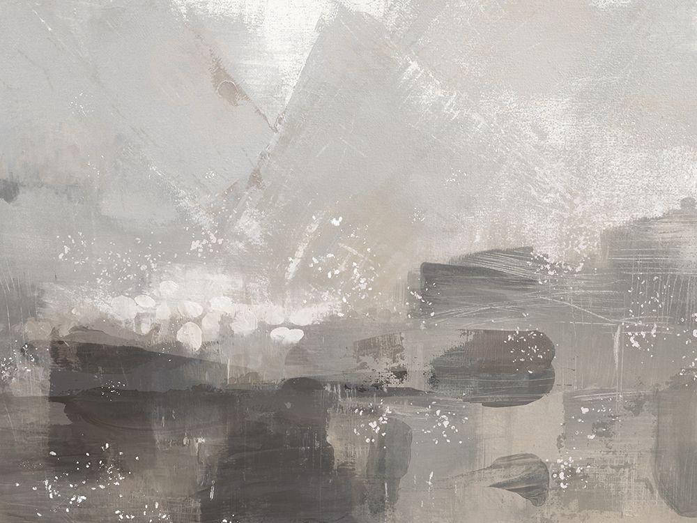 Contemporary Gray Abstract landscape art print by Northern Lights for $57.95 CAD
