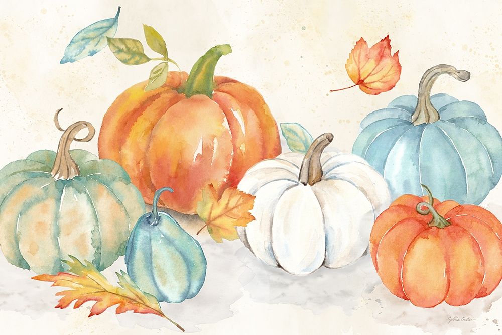 Pumpkin Patch Landscape art print by Cynthia Coulter for $57.95 CAD