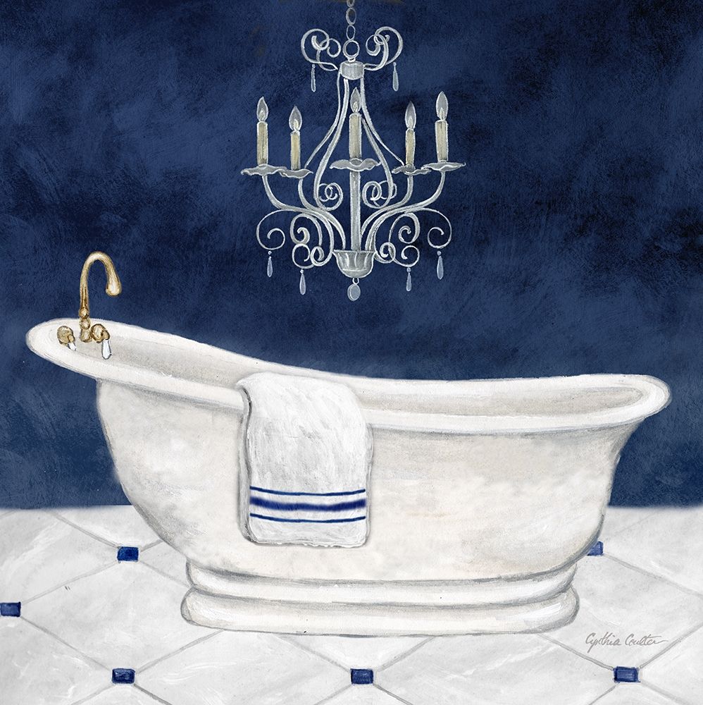 Navy Blue Bath I art print by Cynthia Coulter for $57.95 CAD
