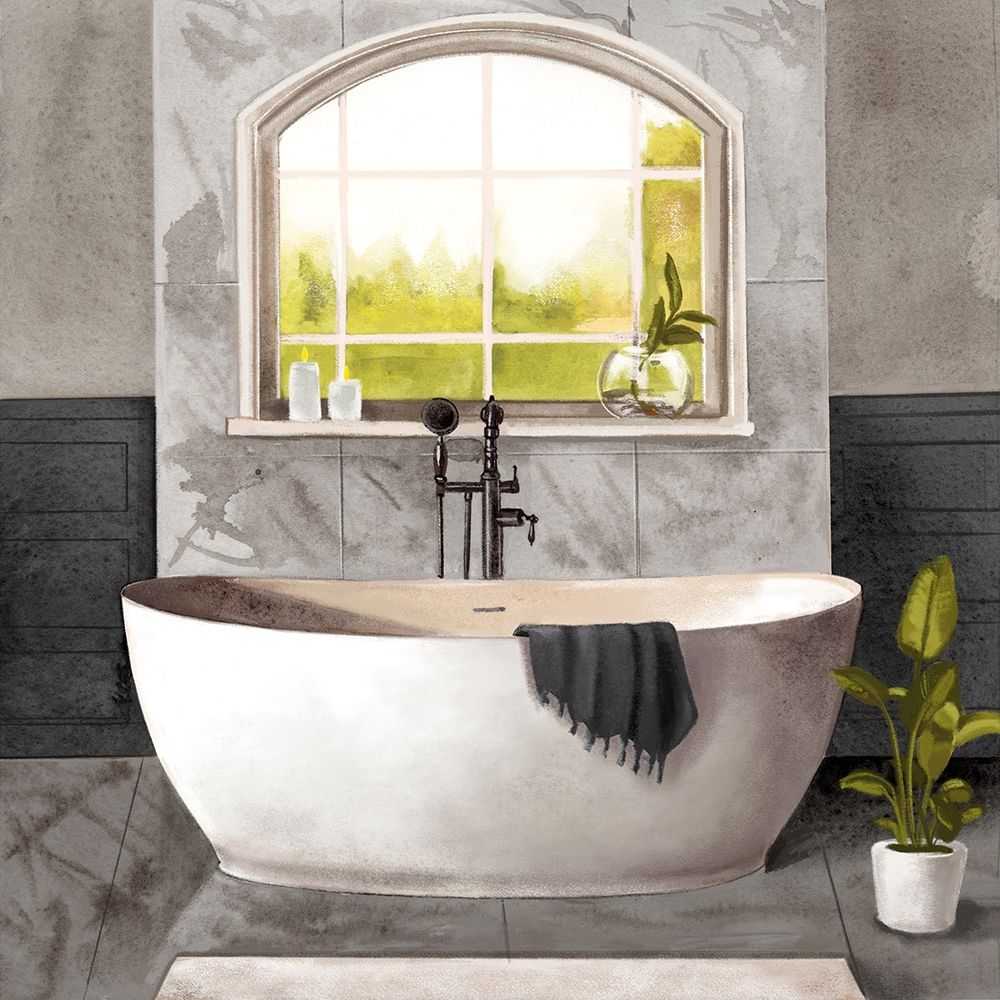 Marble Bath I black and white art print by Bannarot for $57.95 CAD