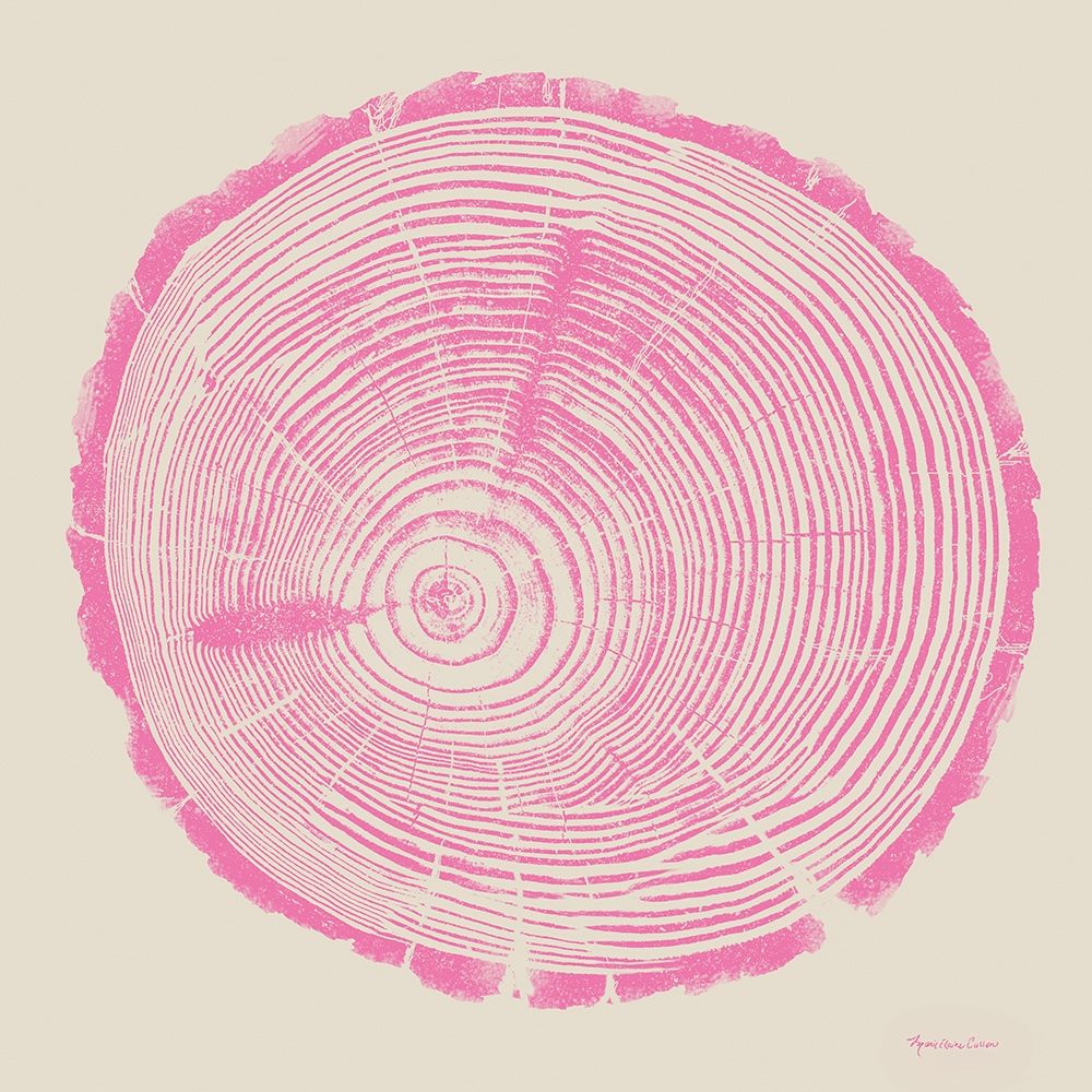 Tree Trunk pink on cream art print by Marie-Elaine Cusson for $57.95 CAD