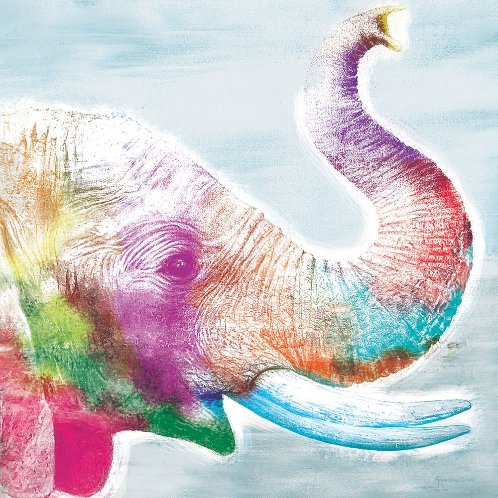 Colorful Elephant art print by Marie-Elaine Cusson for $57.95 CAD