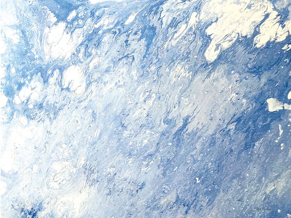 Earth Blues Abstract landscape art print by Marie-Elaine Cusson for $57.95 CAD