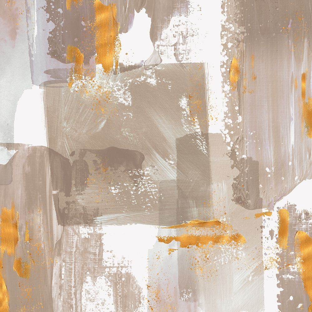 Icescape Abstract Grey Gold II art print by Northern Lights for $57.95 CAD