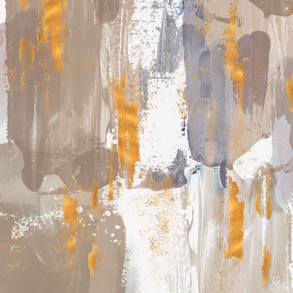 Icescape Abstract Grey Gold III art print by Northern Lights for $57.95 CAD