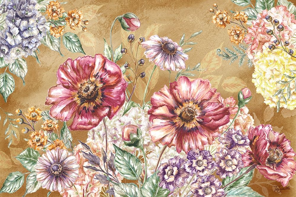 Wildflower Medley Landscape on rust art print by Tre Sorelle Studios for $57.95 CAD