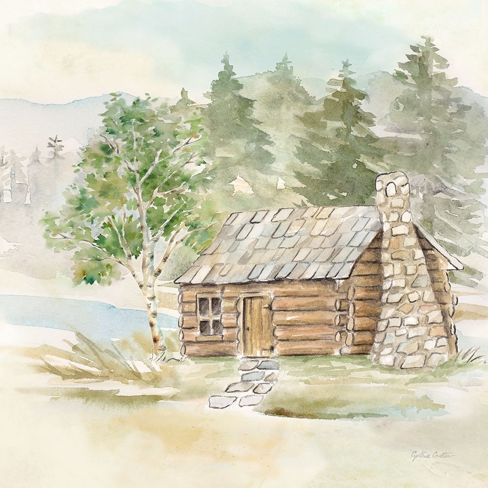 Woodland Reflections I-Log Cabin art print by Cynthia Coulter for $57.95 CAD