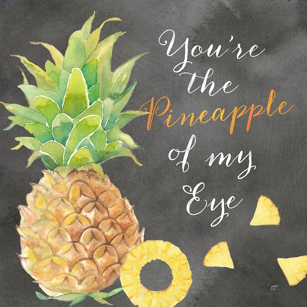 Fresh Fruit Sentiment black I-Pineapple art print by Cynthia Coulter for $57.95 CAD