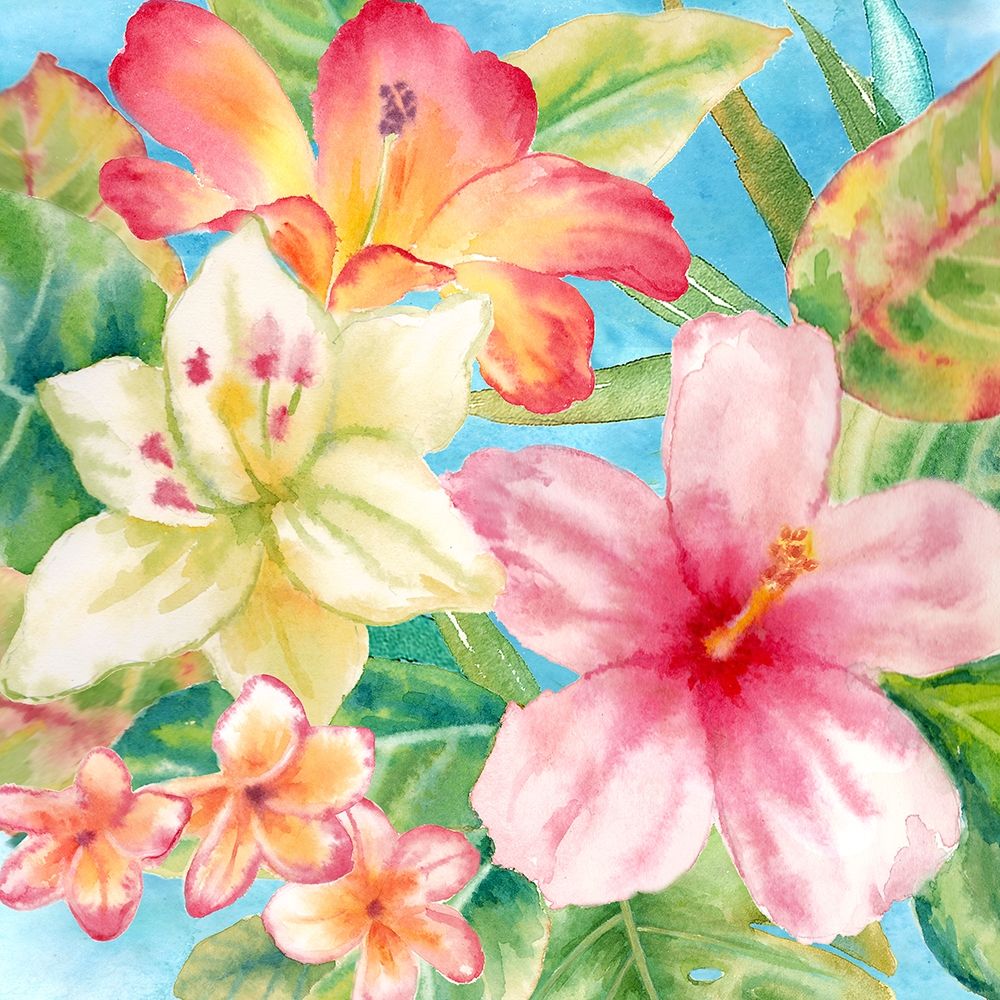 Tropical Island Florals square art print by Cynthia Coulter for $57.95 CAD