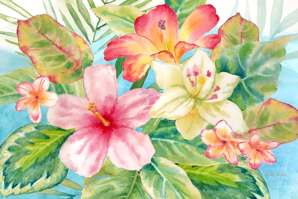 Tropical Island Florals landscape art print by Cynthia Coulter for $57.95 CAD