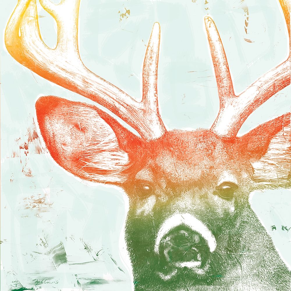 Portrait of a Deer rainbow art print by Marie-Elaine Cusson for $57.95 CAD