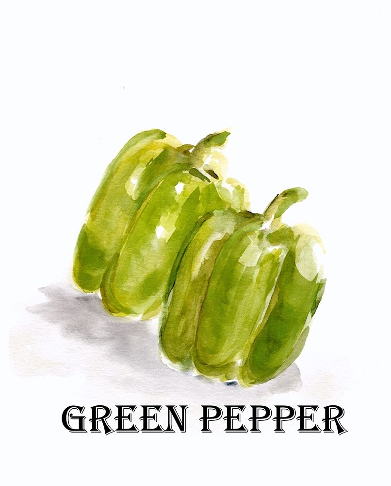 Veggie Sketch  VIII-Green Pepper art print by Marcy Chapman for $57.95 CAD