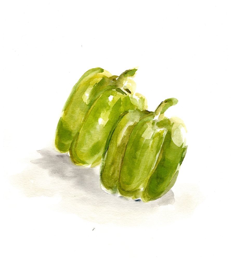 Veggie Sketch plain  VIII-Green Pepper art print by Marcy Chapman for $57.95 CAD