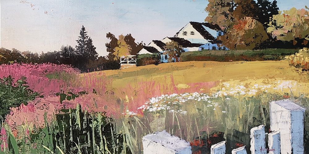 Farmyard Landscape IV art print by Marie-Elaine Cusson for $57.95 CAD