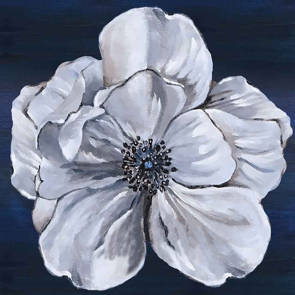 Blue and White Floral III art print by Lee C for $57.95 CAD
