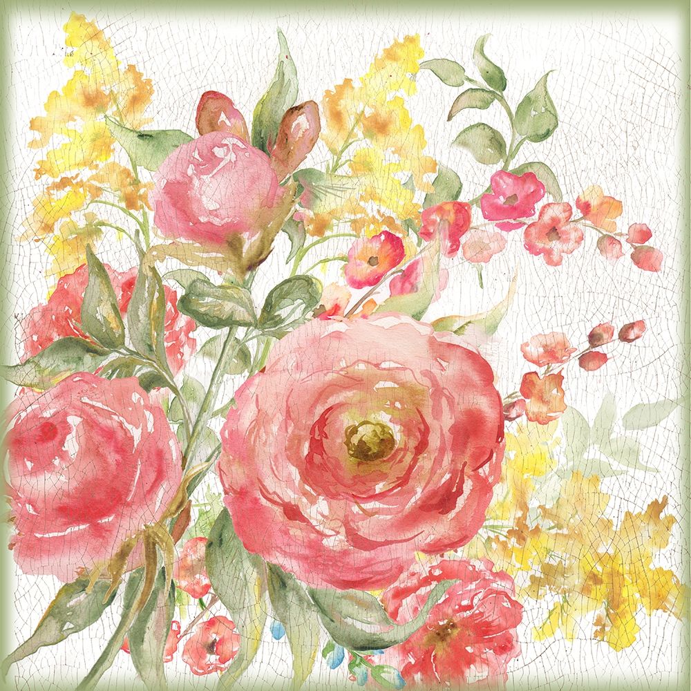 Romantic Watercolor Floral Bouquet art print by Tre Sorelle Studios for $57.95 CAD