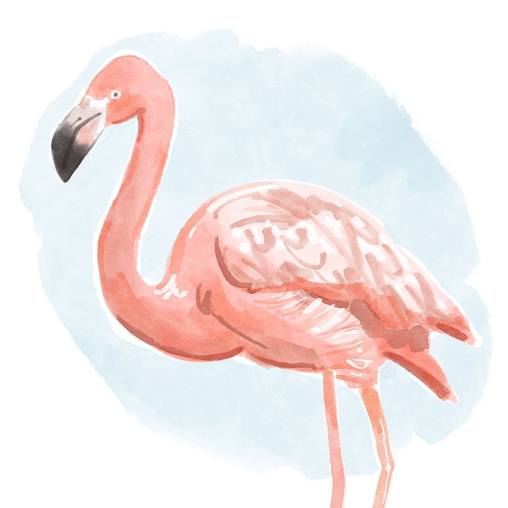 Tropical  Flamingo I art print by Bannarot for $57.95 CAD
