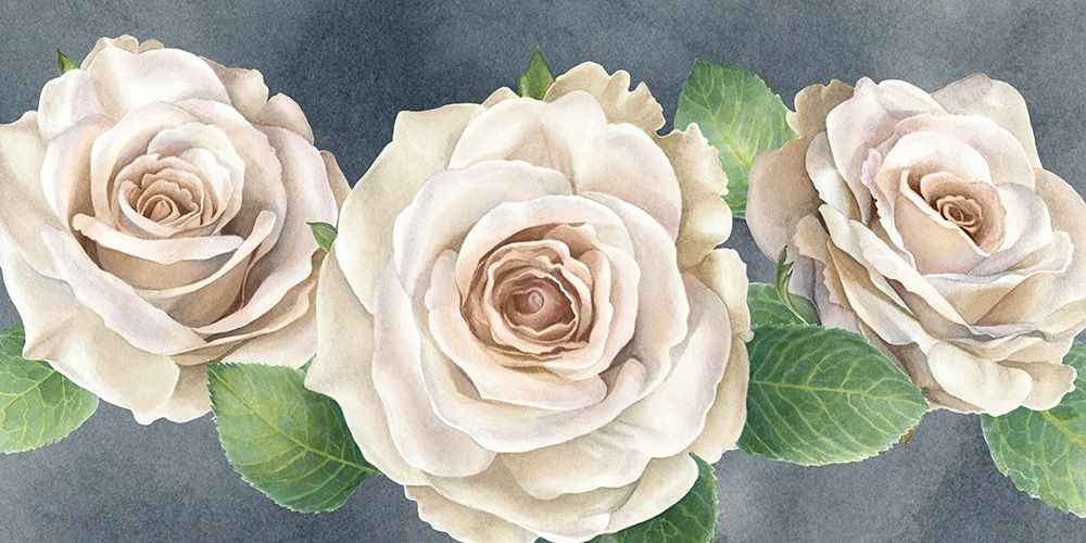 Ivory  Roses on gray landscape I art print by Kelsey Wilson for $57.95 CAD