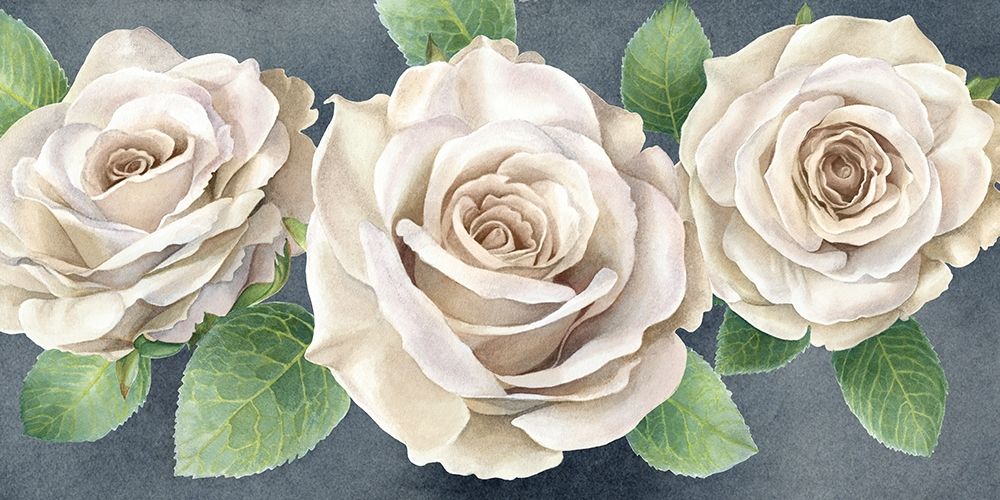 Ivory  Roses on gray landscape II art print by Kelsey Wilson for $57.95 CAD