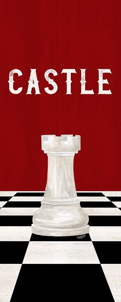 Rather be Playing Chess Pieces red panel II-Castle art print by Tara Reed for $57.95 CAD