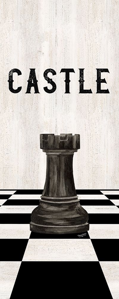 Rather be Playing Chess Pieces black panel II-Castle art print by Tara Reed for $57.95 CAD