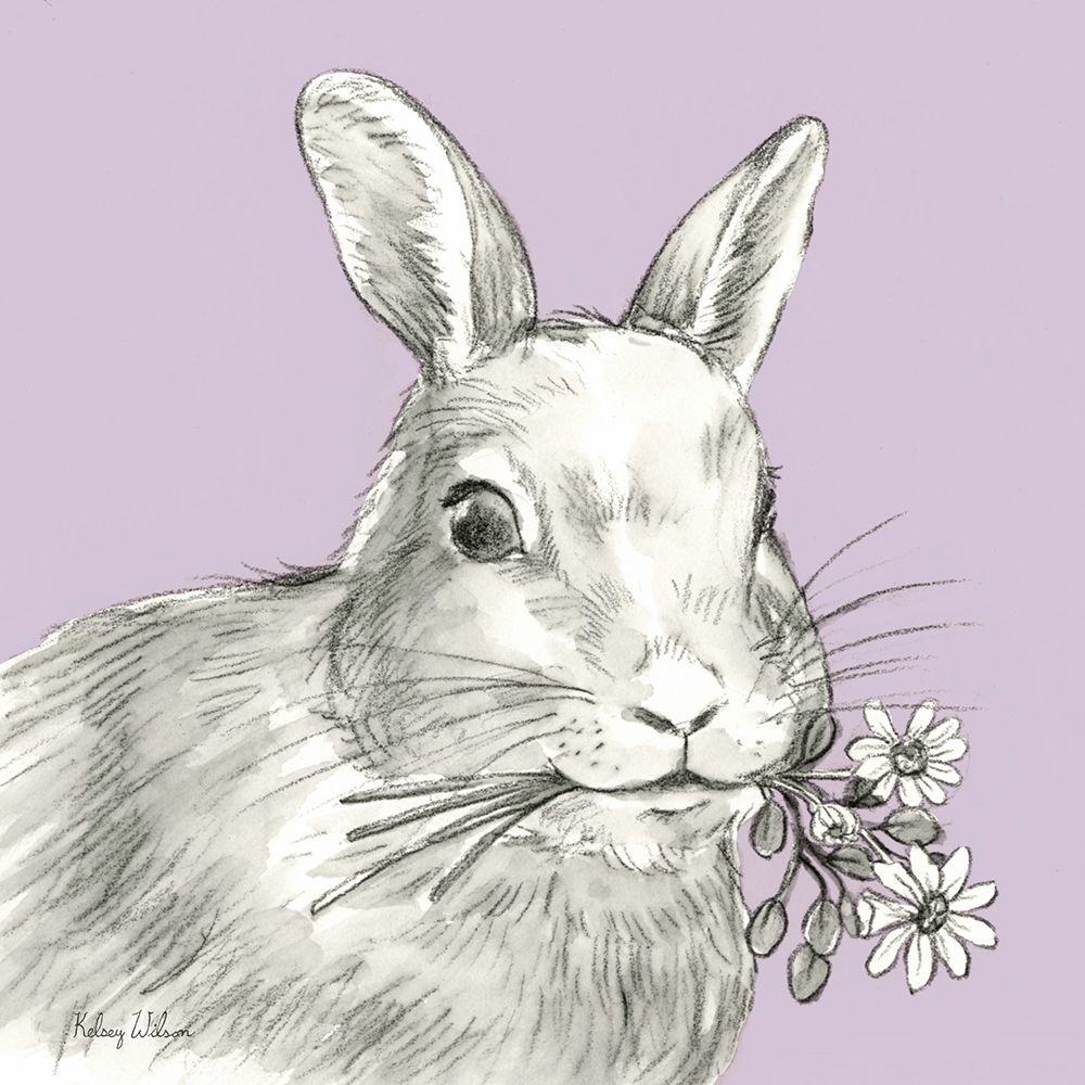 Watercolor  Pencil Farm color V-Rabbit art print by Kelsey Wilson for $57.95 CAD