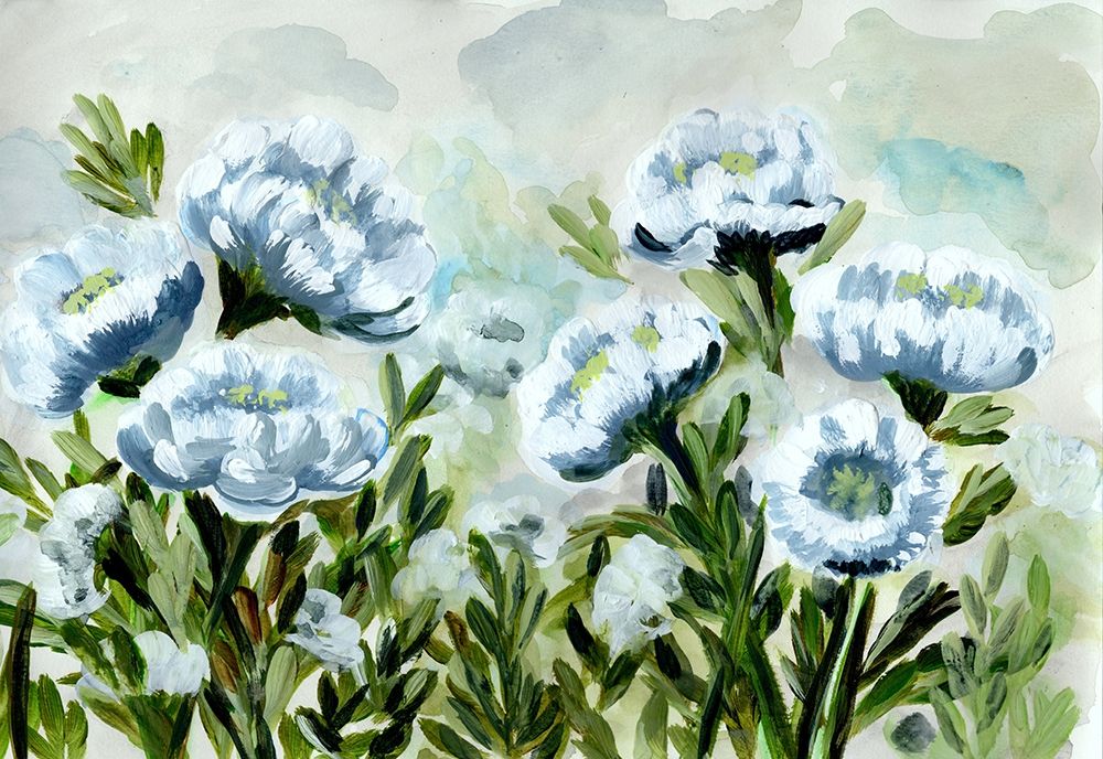 Popping  for Blue art print by Marcy Chapman for $57.95 CAD