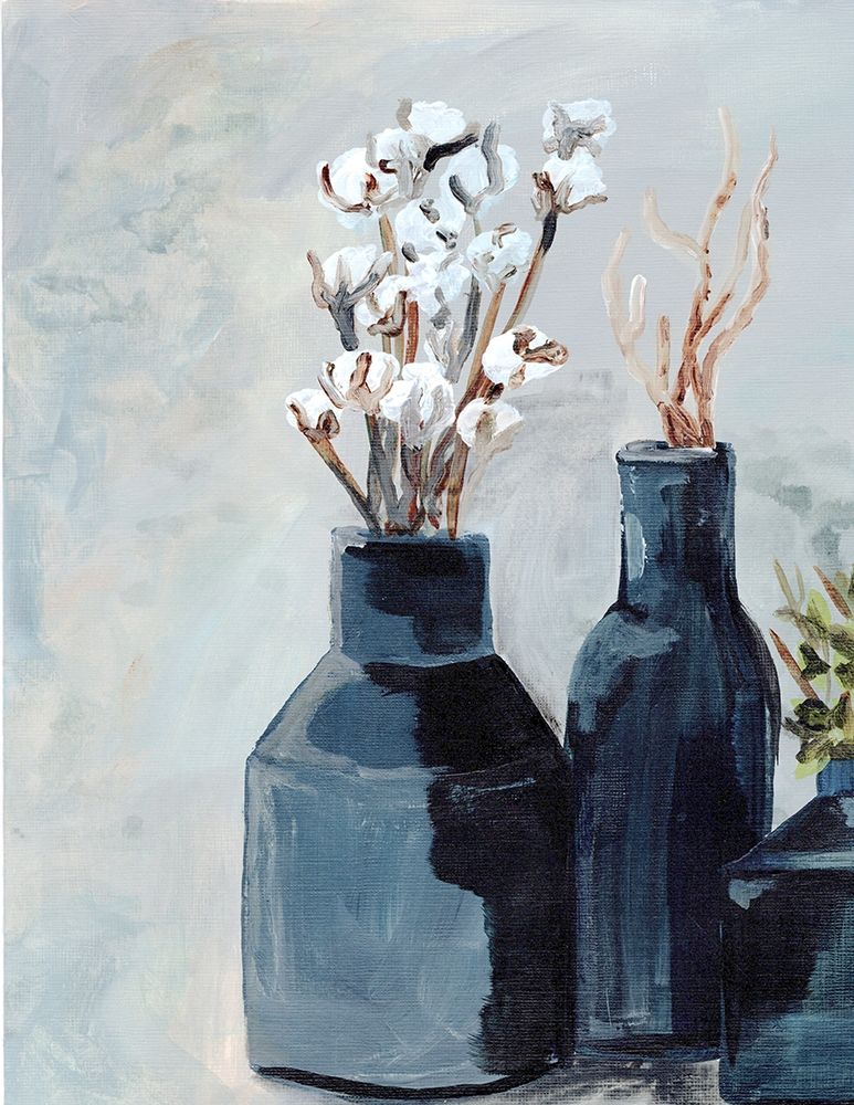 Cotton  Jar in navy art print by Marcy Chapman for $57.95 CAD