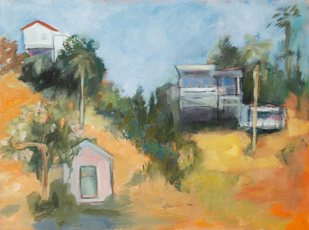Pink House amid Palms art print by Susanne Marie for $57.95 CAD