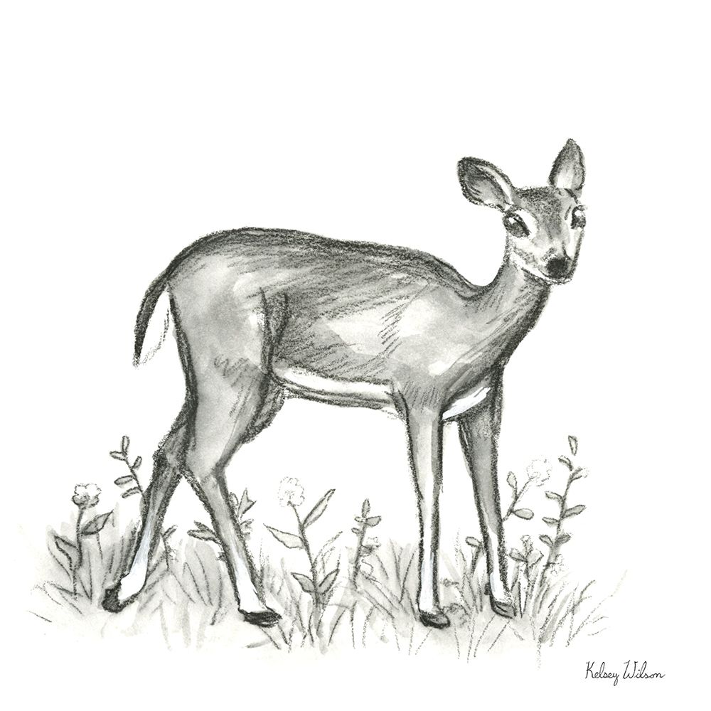Watercolor Pencil Forest XII-Fawn 2 art print by Kelsey Wilson for $57.95 CAD