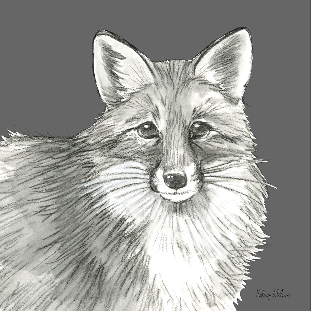 Watercolor Pencil Forest color III-Fox art print by Kelsey Wilson for $57.95 CAD