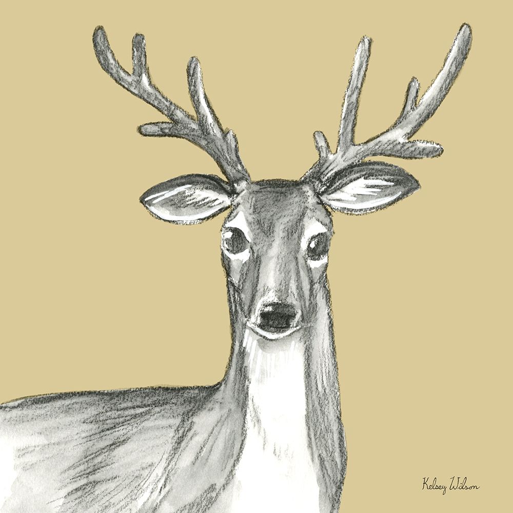 Watercolor Pencil Forest color VIII-Deer art print by Kelsey Wilson for $57.95 CAD