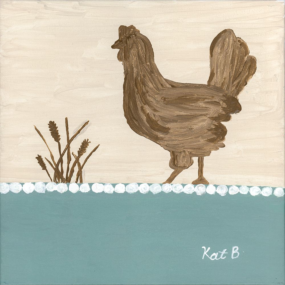 Out  to Pasture I-Brown Chicken art print by Kathleen Bryan for $57.95 CAD