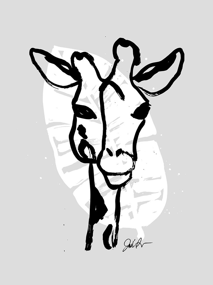 Inked Safari Leaves III-Giraffe 1 art print by Jodi Augustine for $57.95 CAD