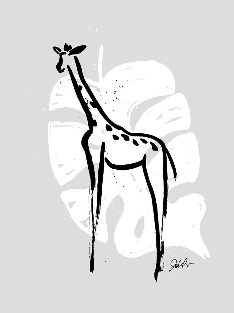 Inked Safari Leaves IV-Giraffe 2 art print by Jodi Augustine for $57.95 CAD
