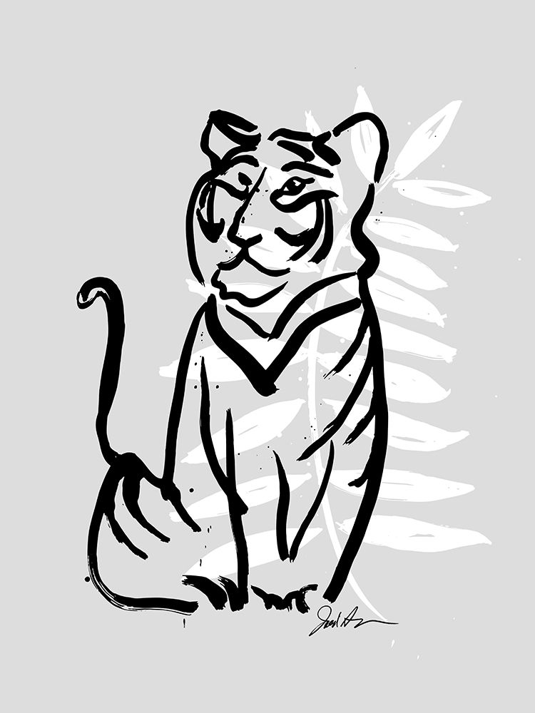 Inked Safari Leaves V-Tiger art print by Jodi Augustine for $57.95 CAD
