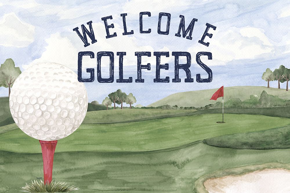 Golf Days neutral landscape I-Welcome art print by Tara Reed for $57.95 CAD