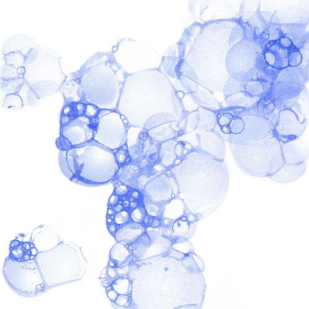 Bubble Square blue I art print by Kelsey Wilson for $57.95 CAD