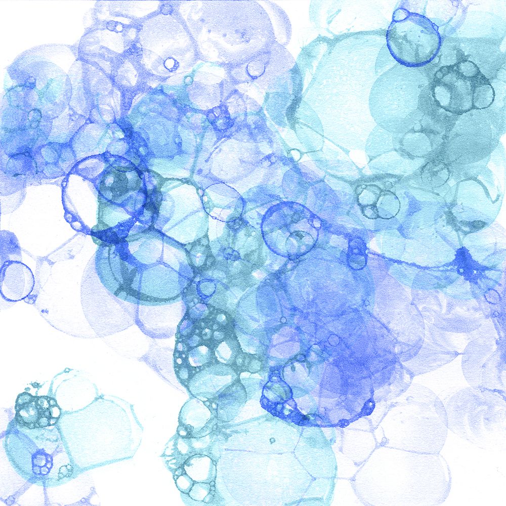 Bubble Square aqua And blue I art print by Kelsey Wilson for $57.95 CAD